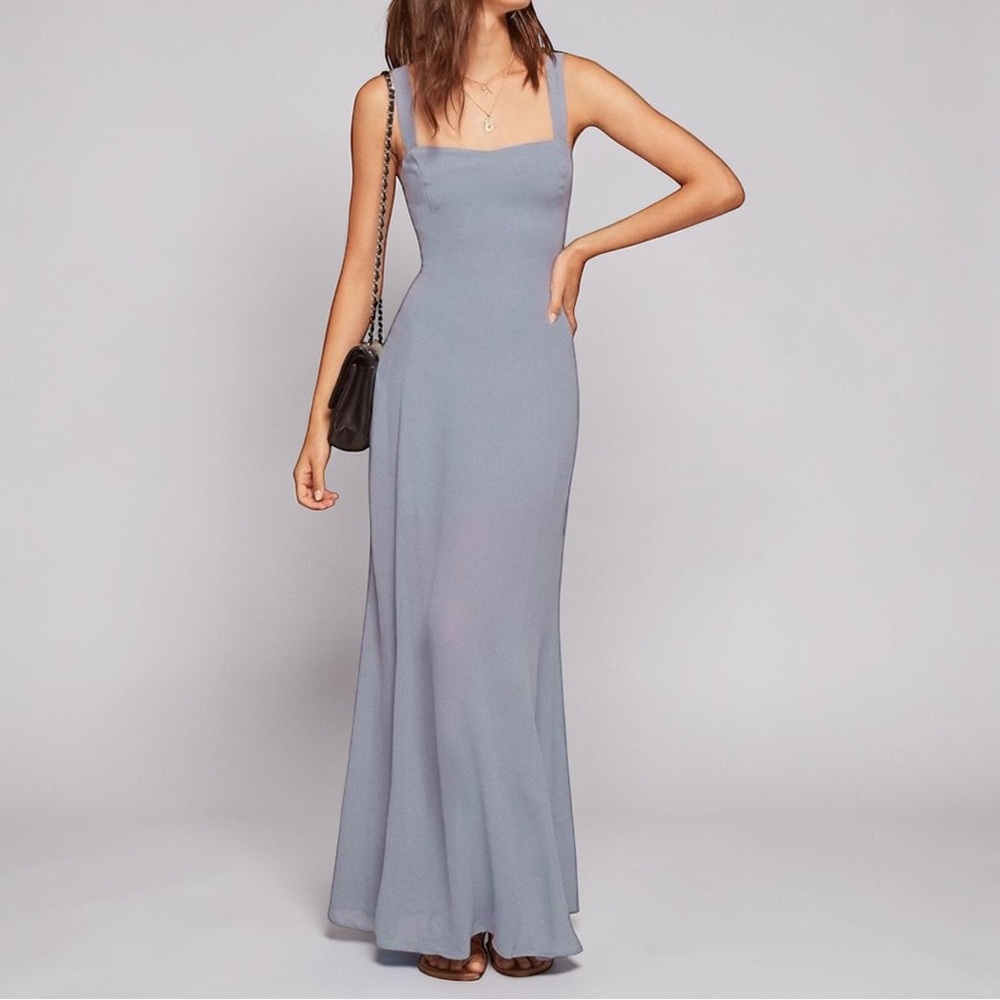 Reformation Cam Maxi Dress in Blue Fog | Size 8 | Orig Price $288